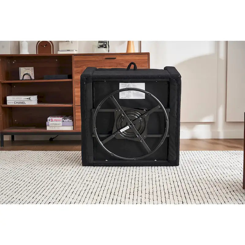 Fauteuil d'appoint moderne en lin avec base pivotante à 360° et clous décoratifs