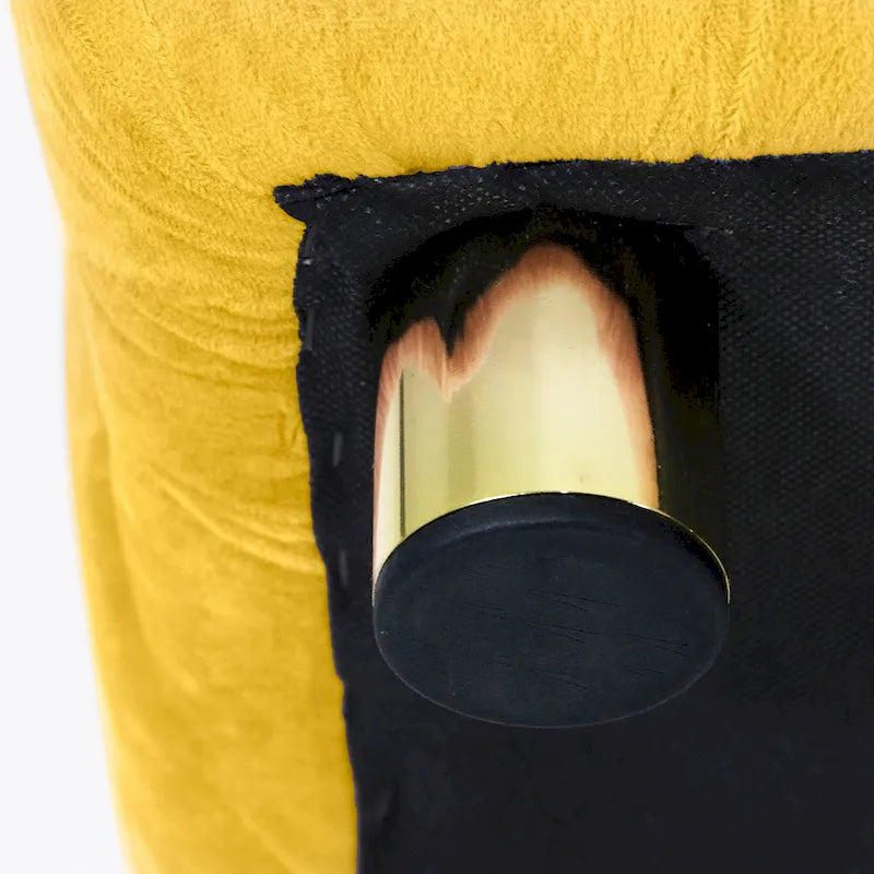 Pouf carré capitonné en velours moderne