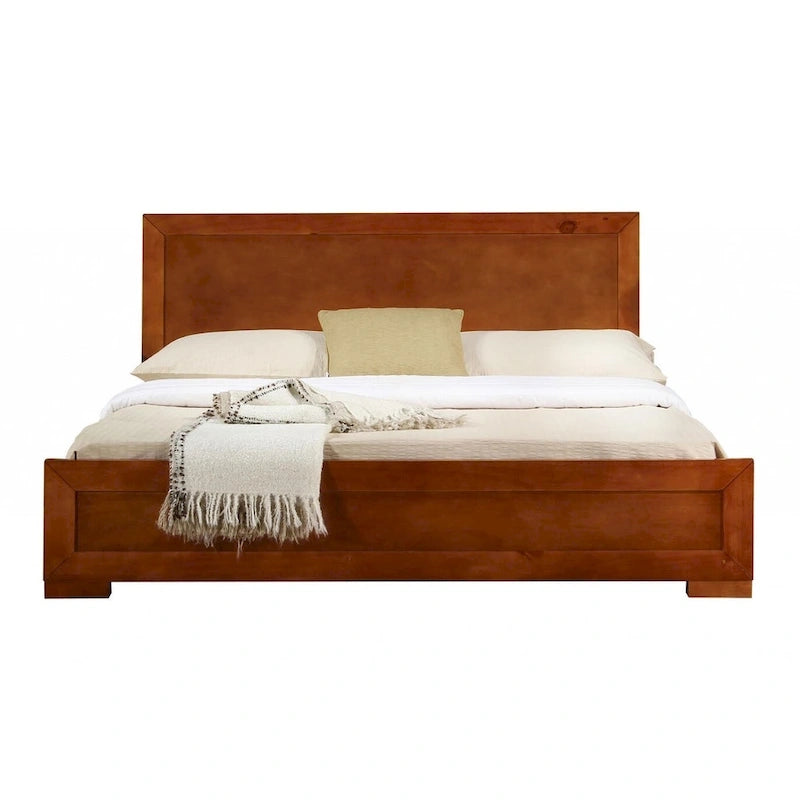 Cadre de lit king-size en bois brun
