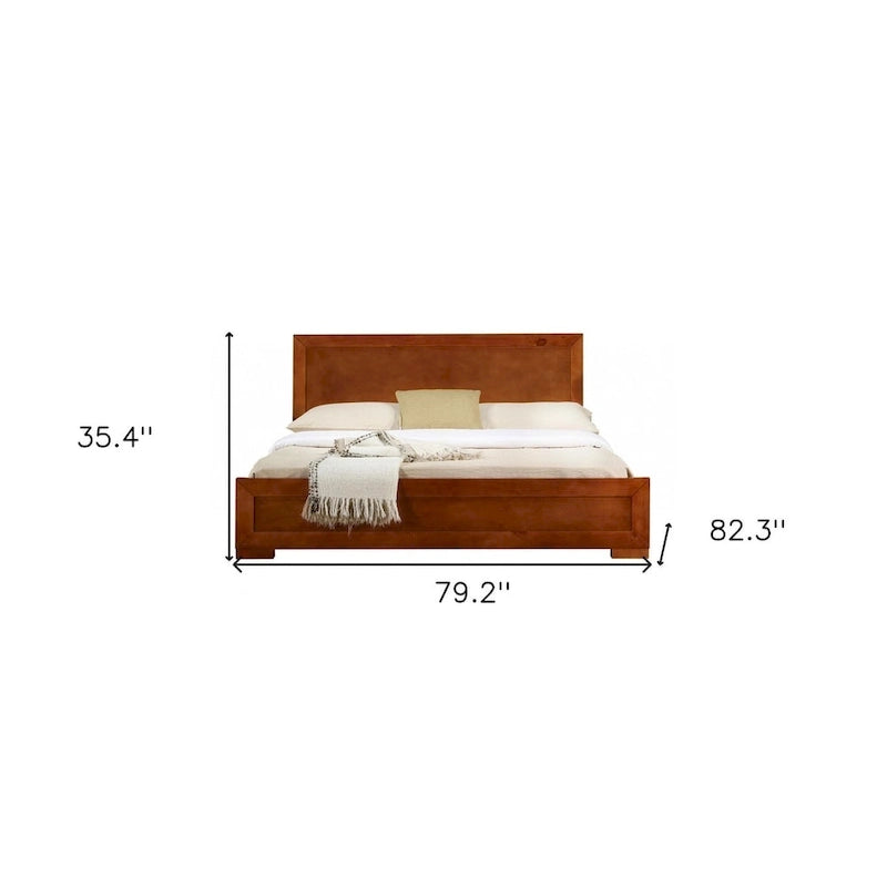 Cadre de lit king-size en bois brun