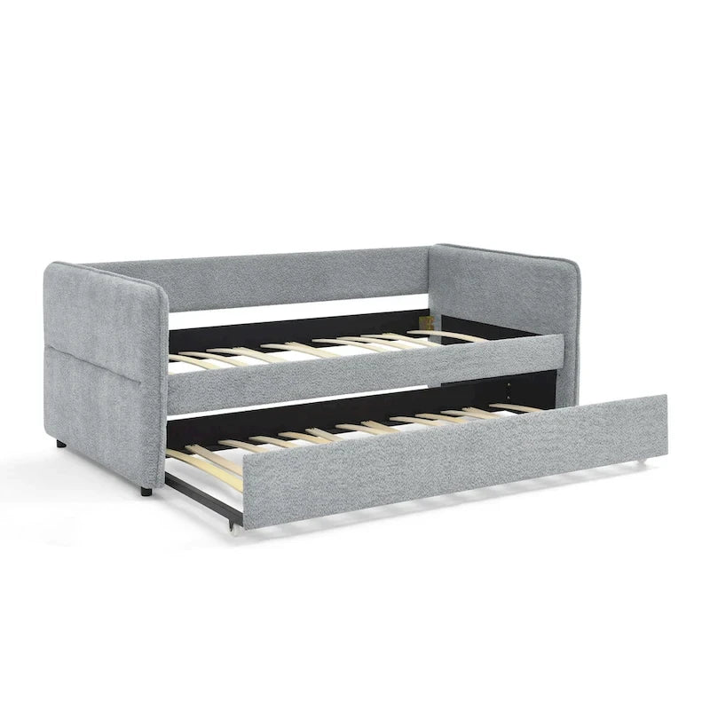 Lit de repos double en bouclette avec lit gigogne