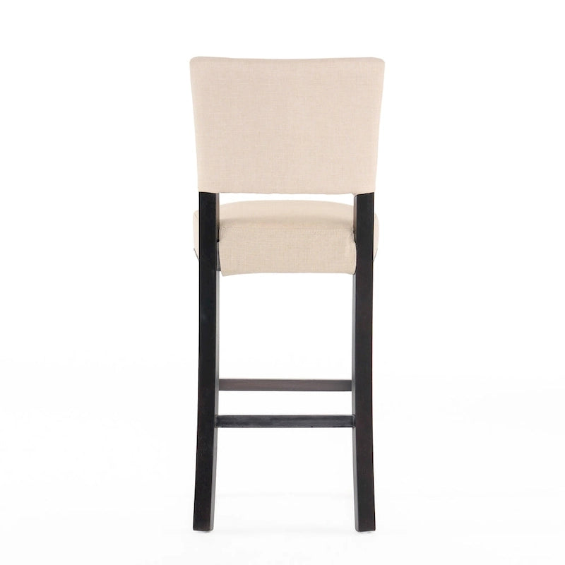 Tabourets de hauteur comptoir, chaise d'îlot de cuisine avec pieds en bois, chaise de salle à manger sans accoudoirs rembourrée avec dossier