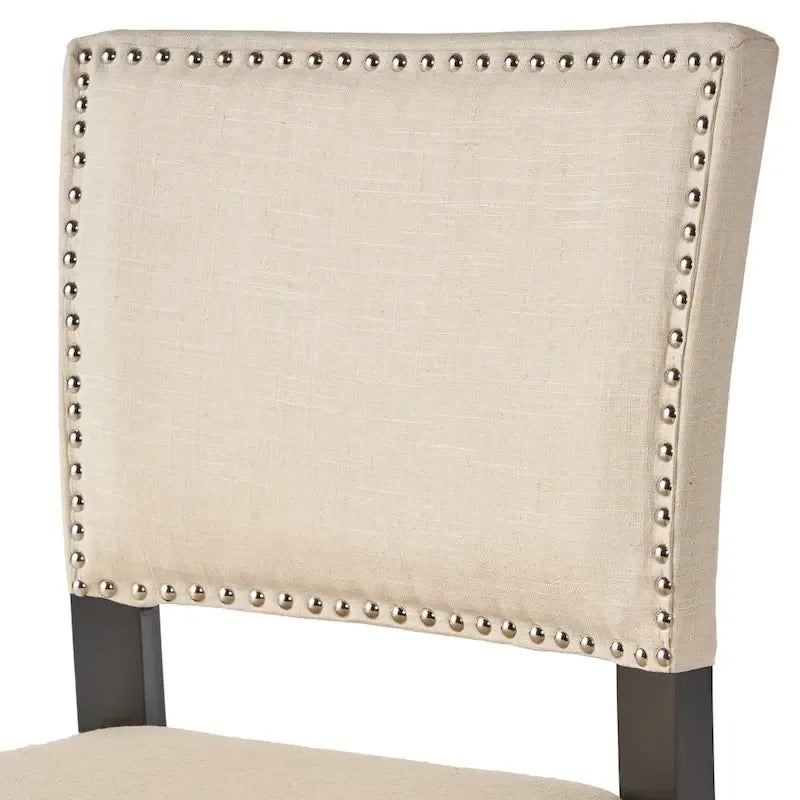 Tabourets de hauteur comptoir, chaise d'îlot de cuisine avec pieds en bois, chaise de salle à manger sans accoudoirs rembourrée avec dossier