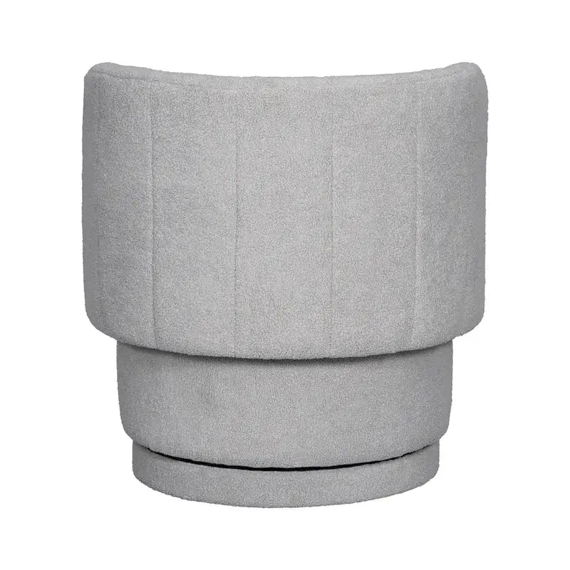 Fauteuil pivotant en tissu bouclé avec rangement pour salon, gris