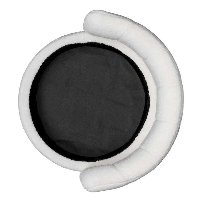 Fauteuil pivotant en tissu bouclé avec rangement pour salon, gris