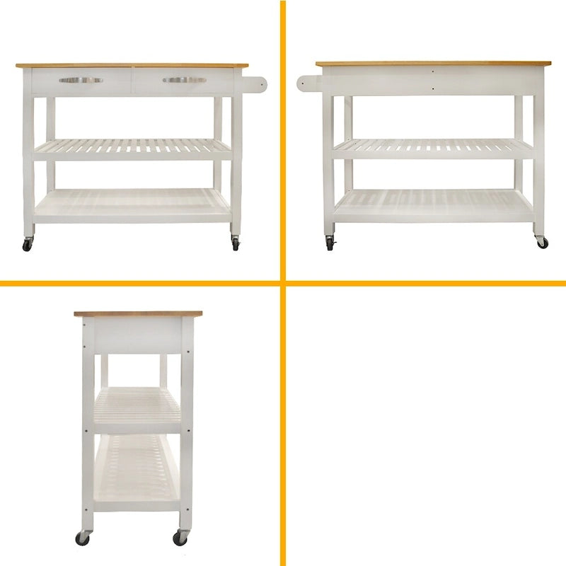 Îlot de cuisine et chariot de cuisine (sans tabouret)