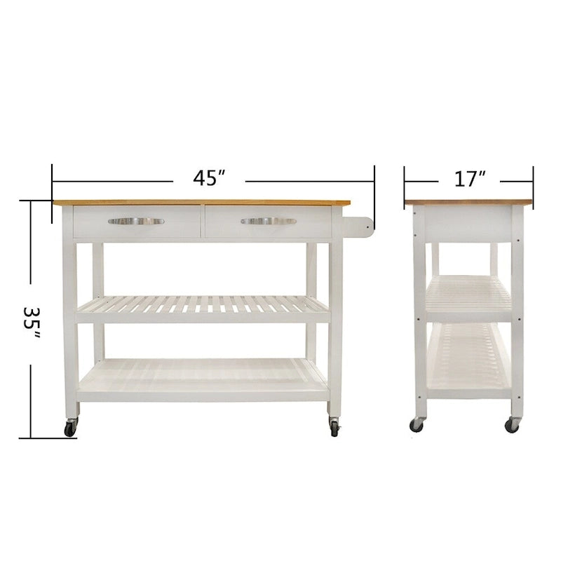 Îlot de cuisine et chariot de cuisine (sans tabouret)