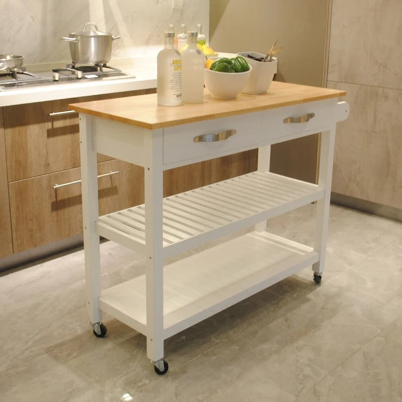 Îlot de cuisine et chariot de cuisine (sans tabouret)
