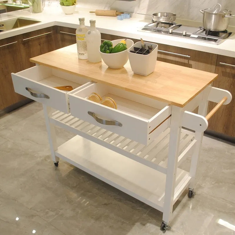 Îlot de cuisine et chariot de cuisine (sans tabouret)