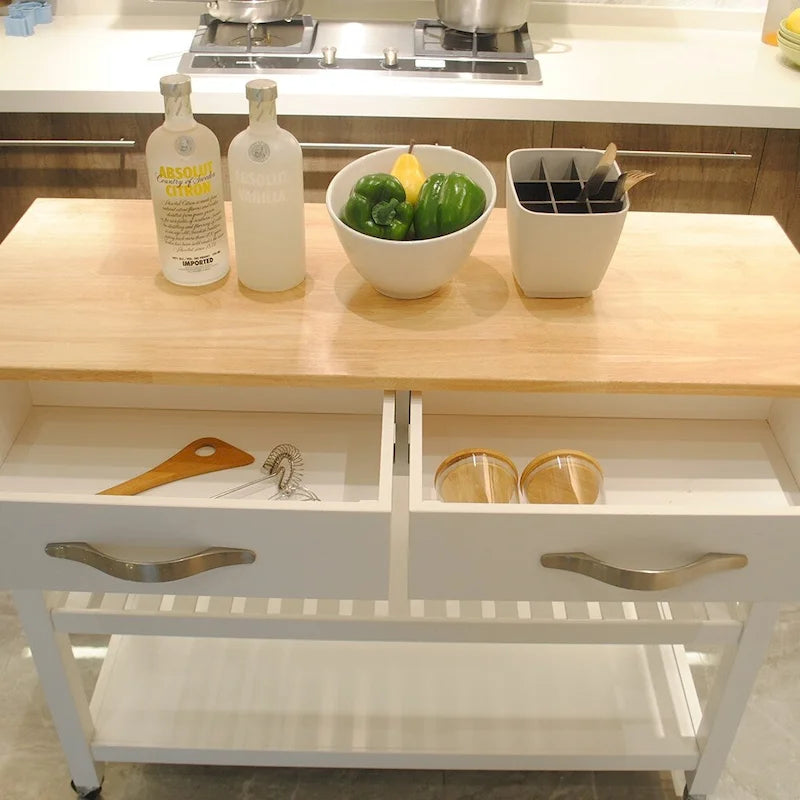 Îlot de cuisine et chariot de cuisine (sans tabouret)