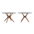 Table à manger ronde en noyer, style Mid-Century