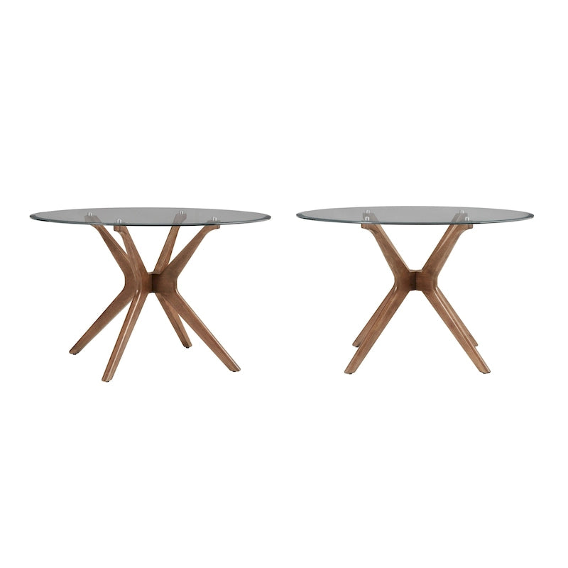 Table à manger ronde en noyer, style Mid-Century