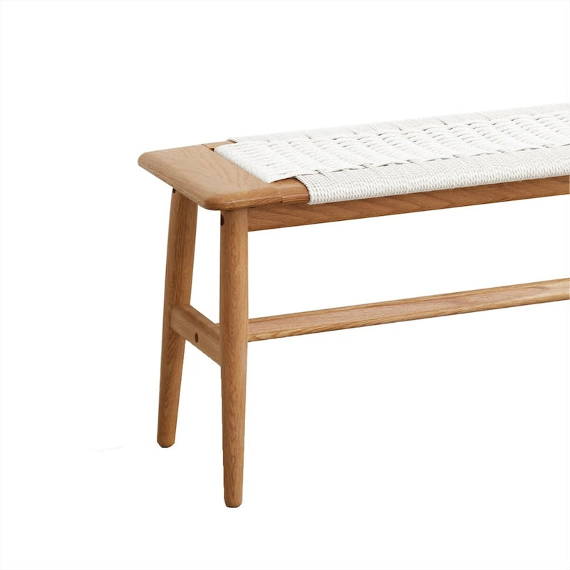 Banc de salle à manger/bout de lit en bois de chêne naturel pour salle à manger, chambre à coucher