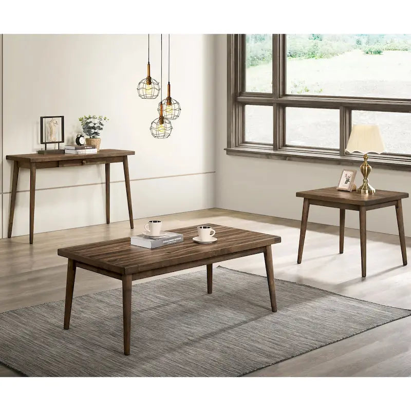 Table d'appoint en noyer massif de style Mid-Century de 24 pouces