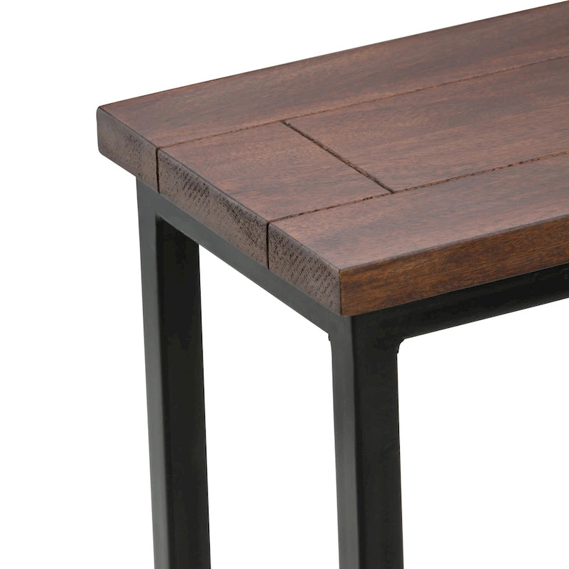 Table d'appoint industrielle en métal massif, largeur 18 pouces - 18 L x 10 P x 24 H
