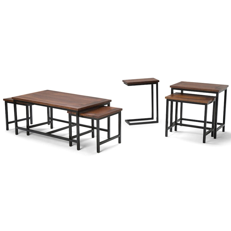 Table d'appoint industrielle en métal massif, largeur 18 pouces - 18 L x 10 P x 24 H