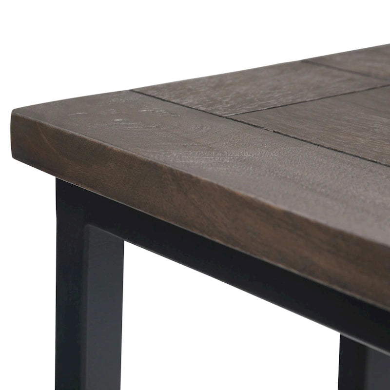 Table d'appoint industrielle en métal massif, largeur 18 pouces - 18 L x 10 P x 24 H
