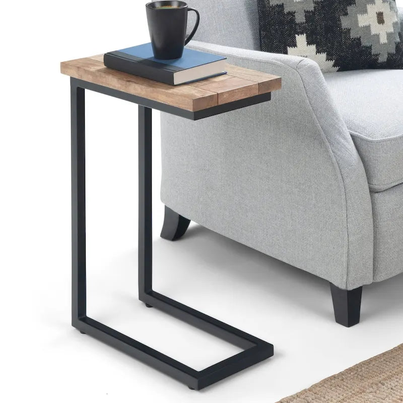 Table d'appoint industrielle en métal massif, largeur 18 pouces - 18 L x 10 P x 24 H