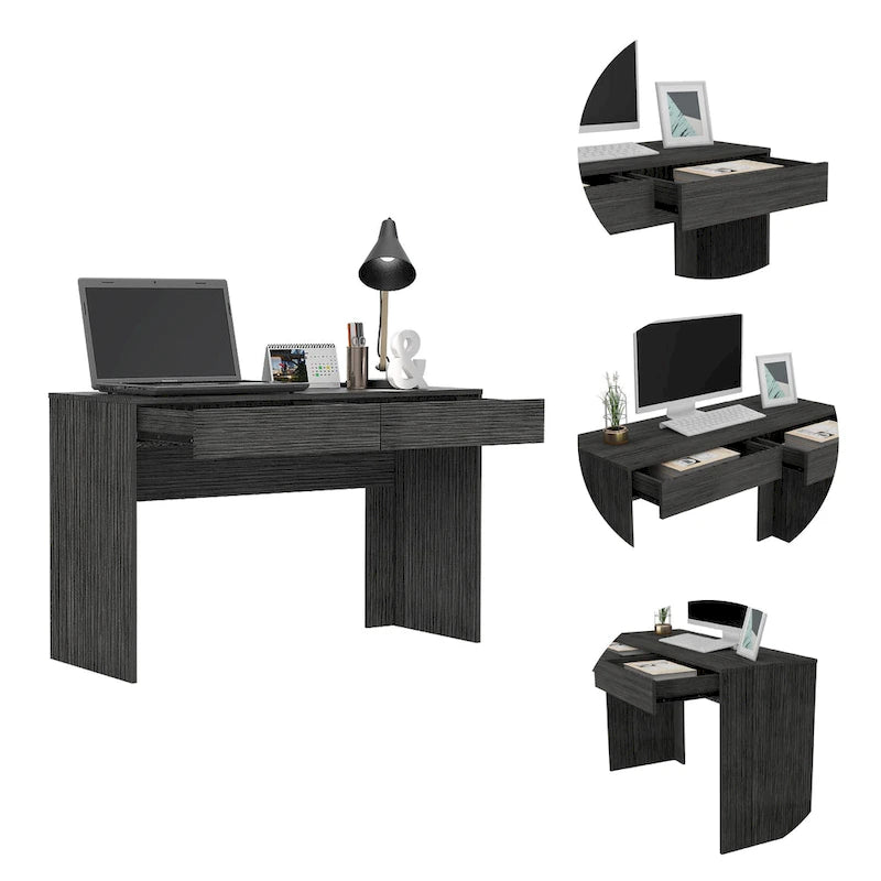 Bureau informatique à 2 tiroirs avec 2 tiroirs sans poignée