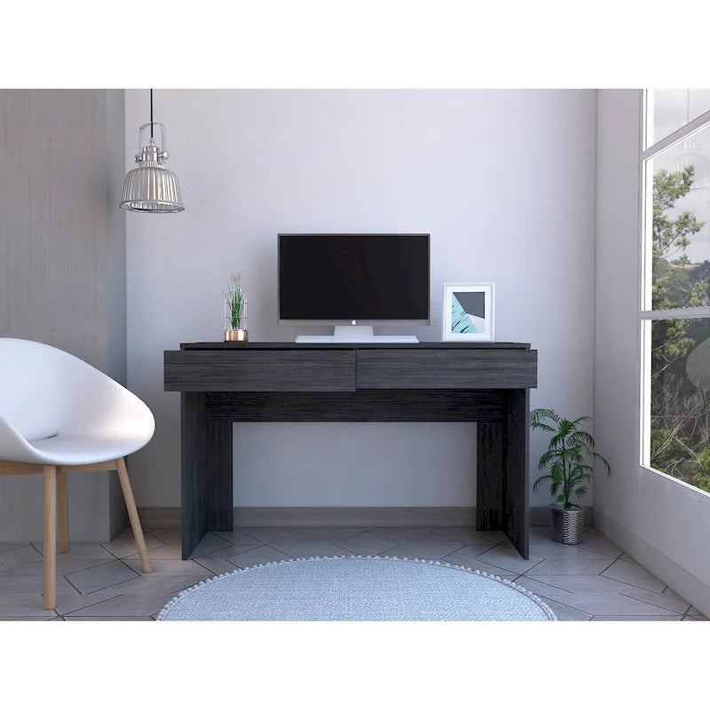 Bureau informatique à 2 tiroirs avec 2 tiroirs sans poignée