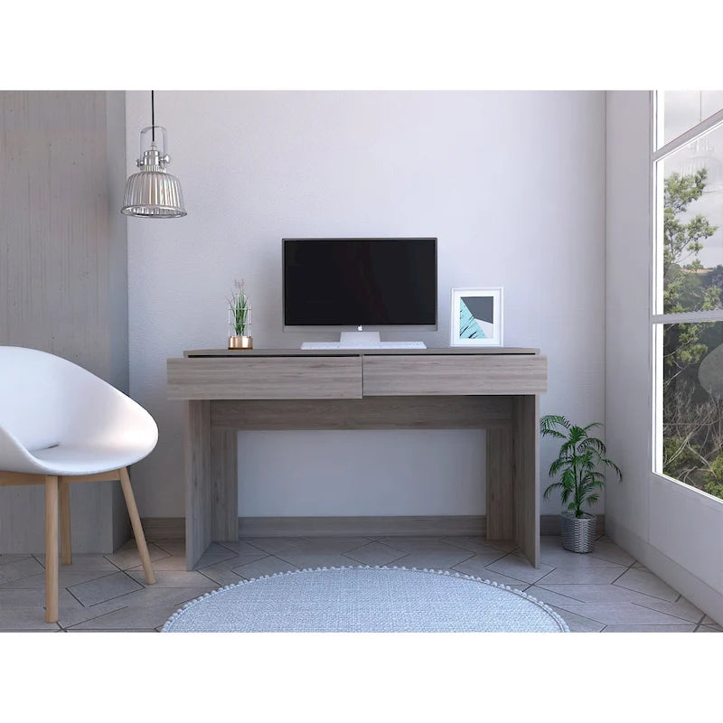 Bureau informatique à 2 tiroirs avec 2 tiroirs sans poignée