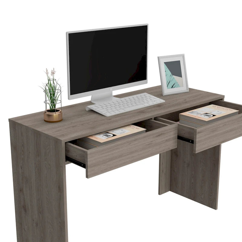 Bureau informatique à 2 tiroirs avec 2 tiroirs sans poignée