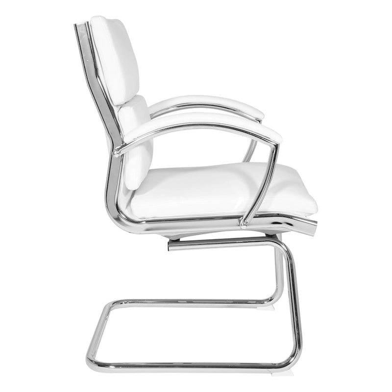 Chaise visiteur mi-dossier en similicuir