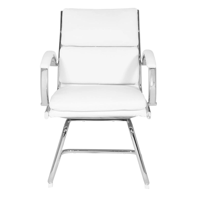 Chaise visiteur mi-dossier en similicuir