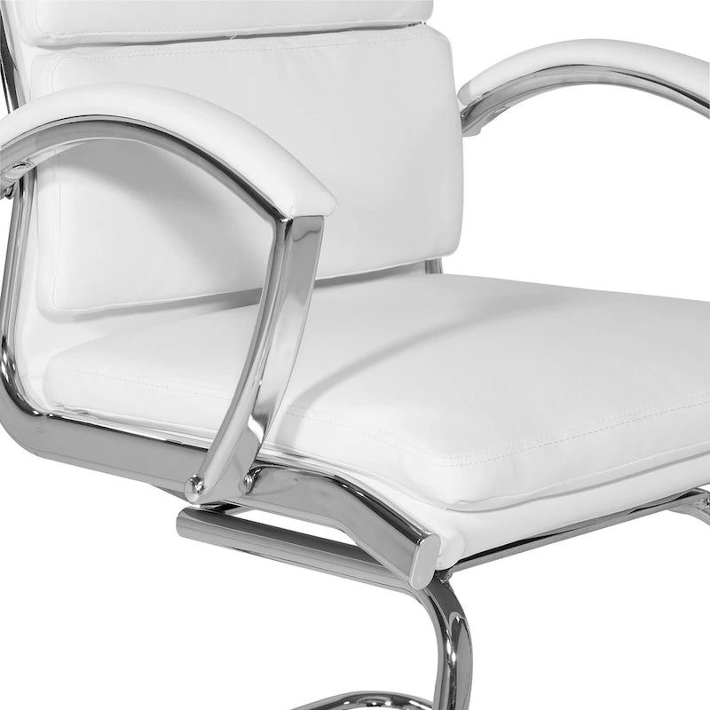 Chaise visiteur mi-dossier en similicuir