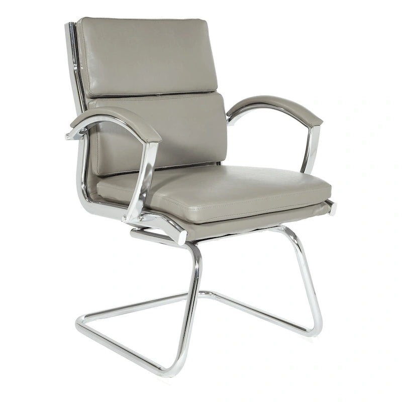 Chaise visiteur mi-dossier en similicuir