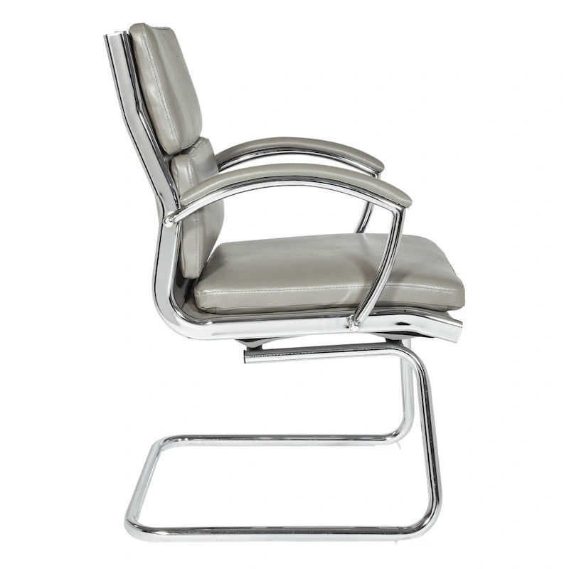 Chaise visiteur mi-dossier en similicuir