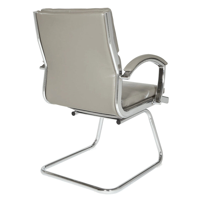 Chaise visiteur mi-dossier en similicuir