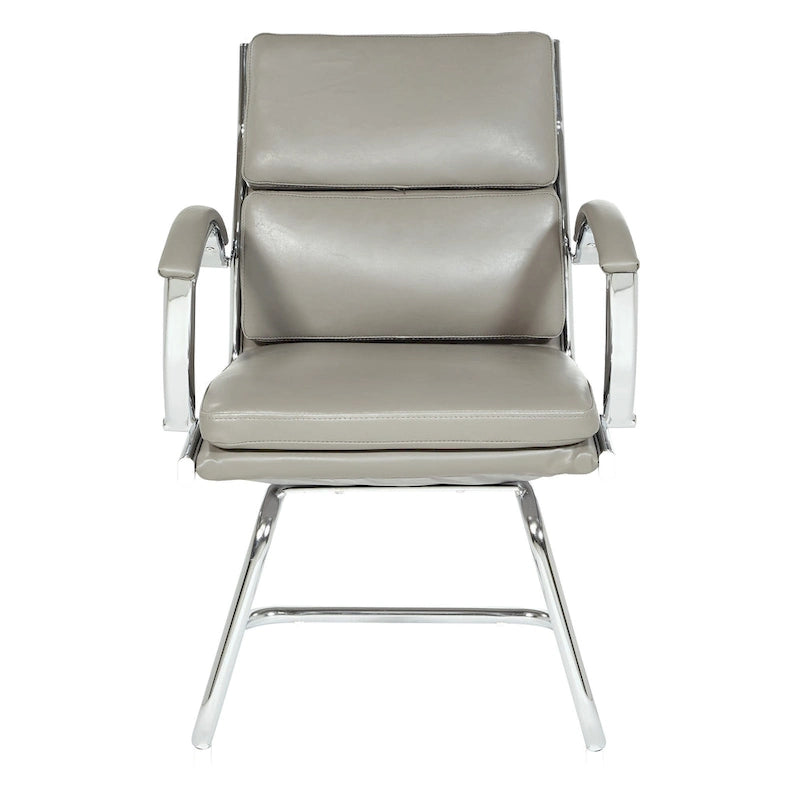 Chaise visiteur mi-dossier en similicuir