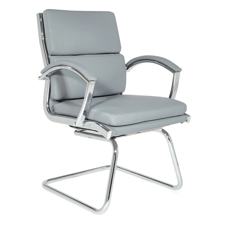 Chaise visiteur mi-dossier en similicuir