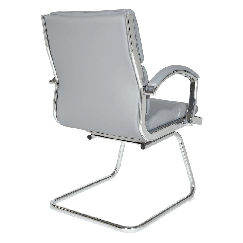 Chaise visiteur mi-dossier en similicuir