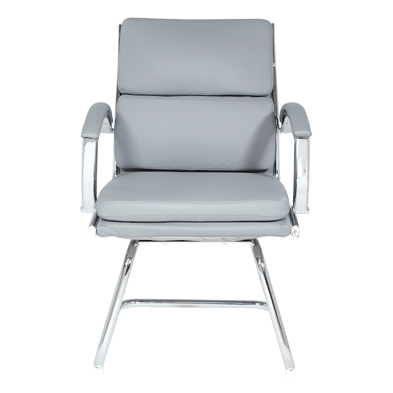 Chaise visiteur mi-dossier en similicuir