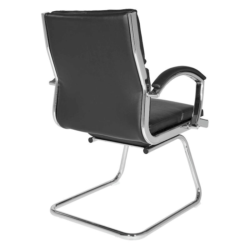Chaise visiteur mi-dossier en similicuir