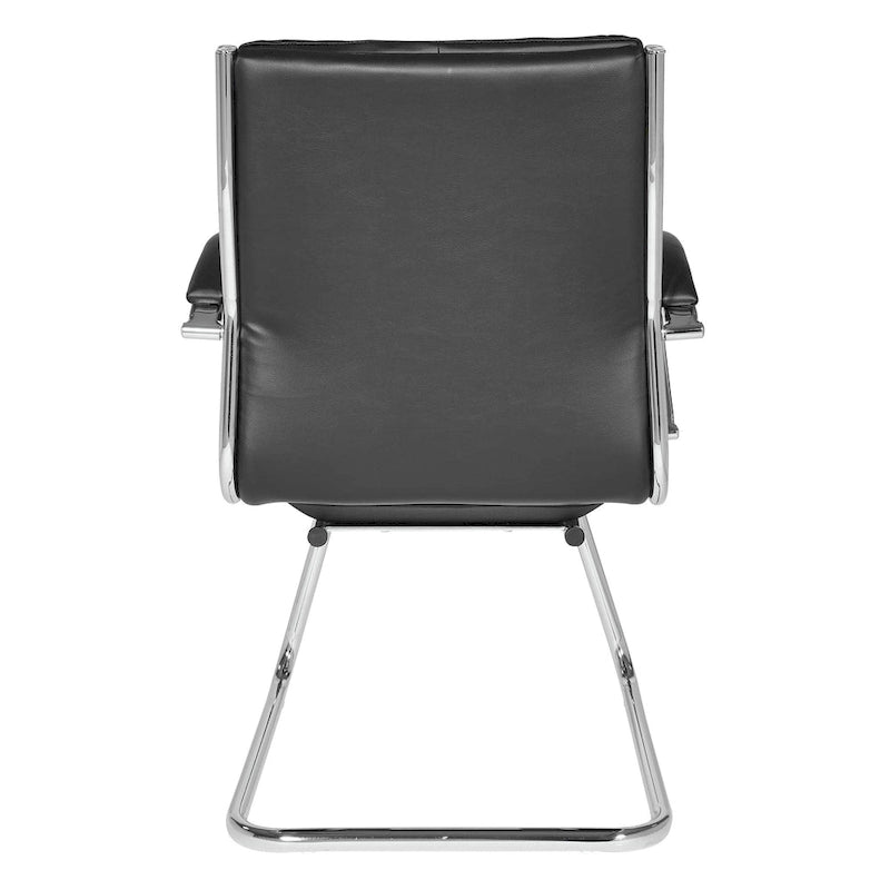 Chaise visiteur mi-dossier en similicuir