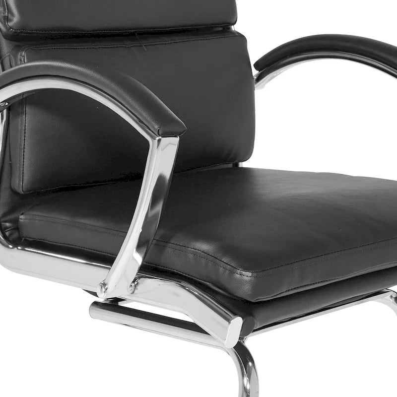Chaise visiteur mi-dossier en similicuir