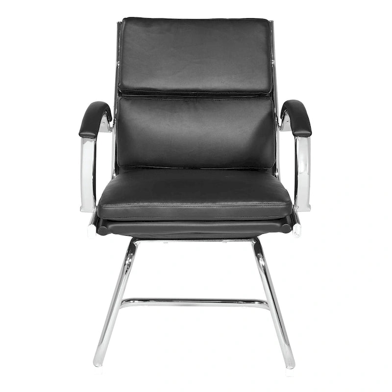 Chaise visiteur mi-dossier en similicuir