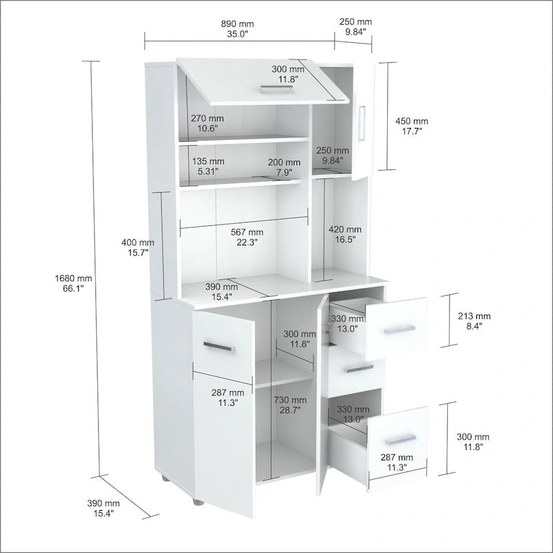 Meuble de rangement de cuisine blanc