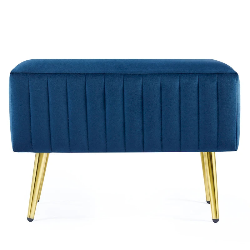 Banc d'entrée moderne rembourré de 61 cm avec siège en velours