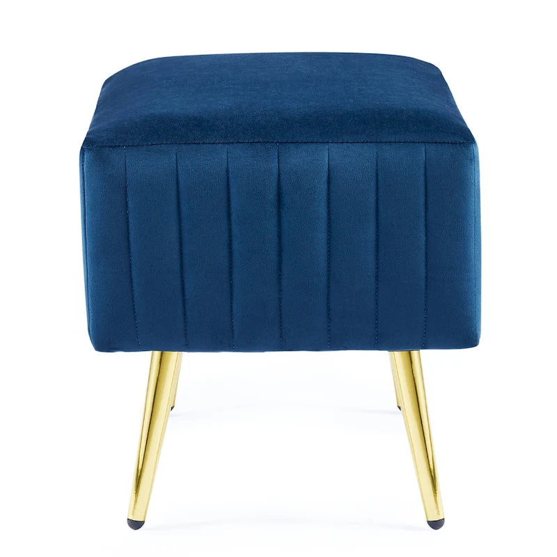 Banc d'entrée moderne rembourré de 61 cm avec siège en velours