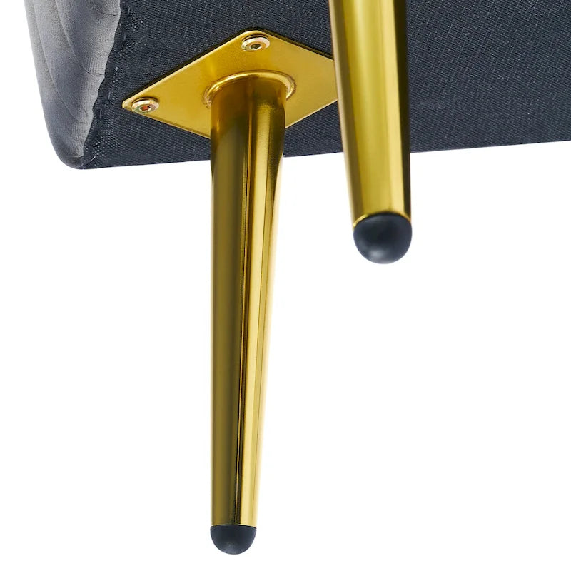 Banc d'entrée moderne rembourré de 61 cm avec siège en velours
