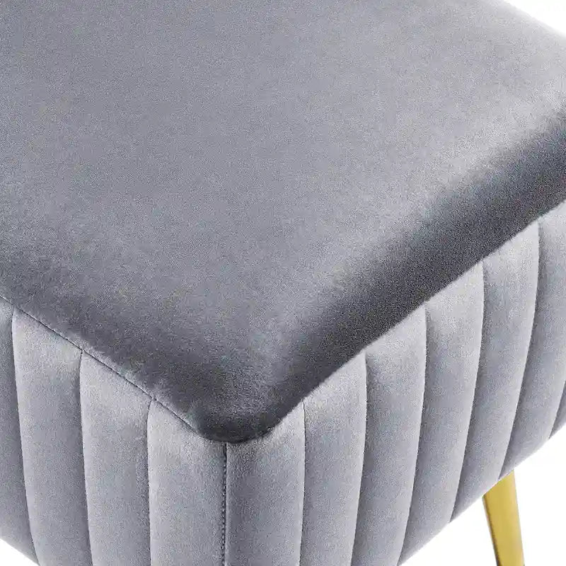 Banc d'entrée moderne rembourré de 61 cm avec siège en velours