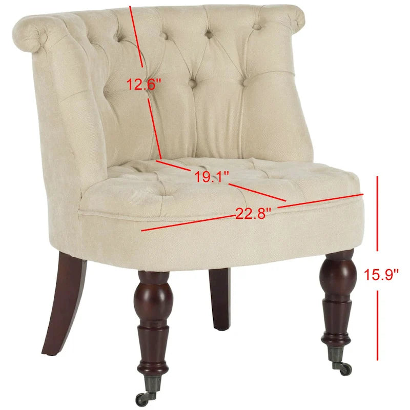 Fauteuil touffeté crème naturel - 26,4 x 24,2 x 27