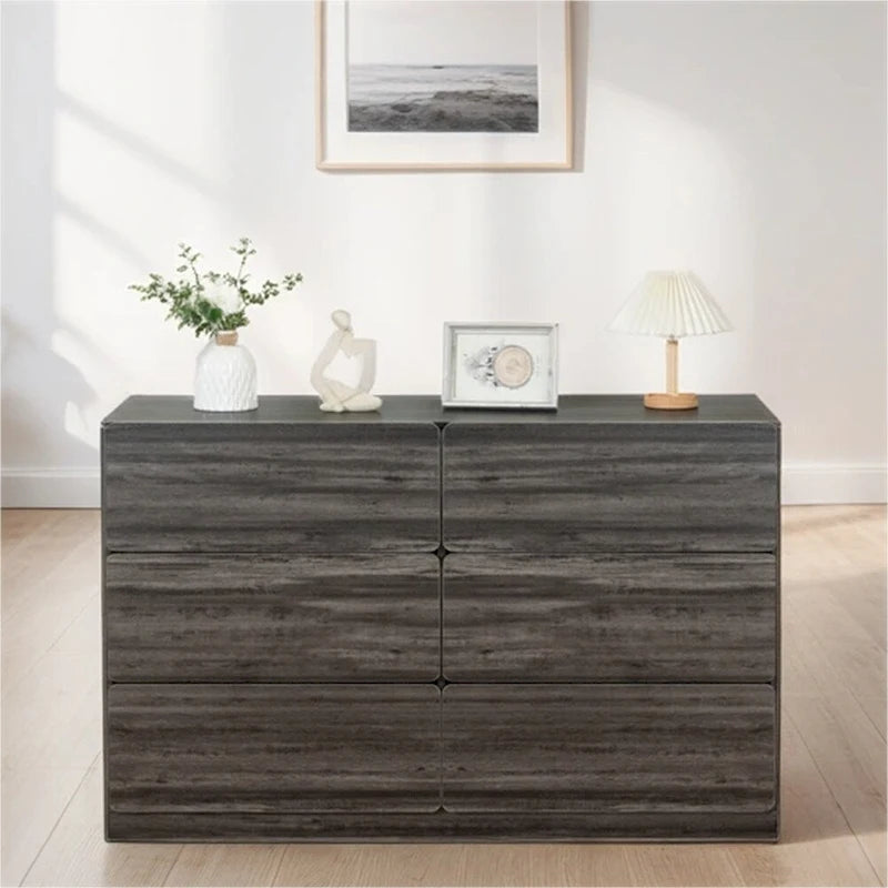 Commode en bois à six tiroirs