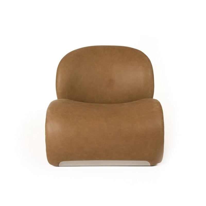 Fauteuil d'appoint moderne en cuir marron