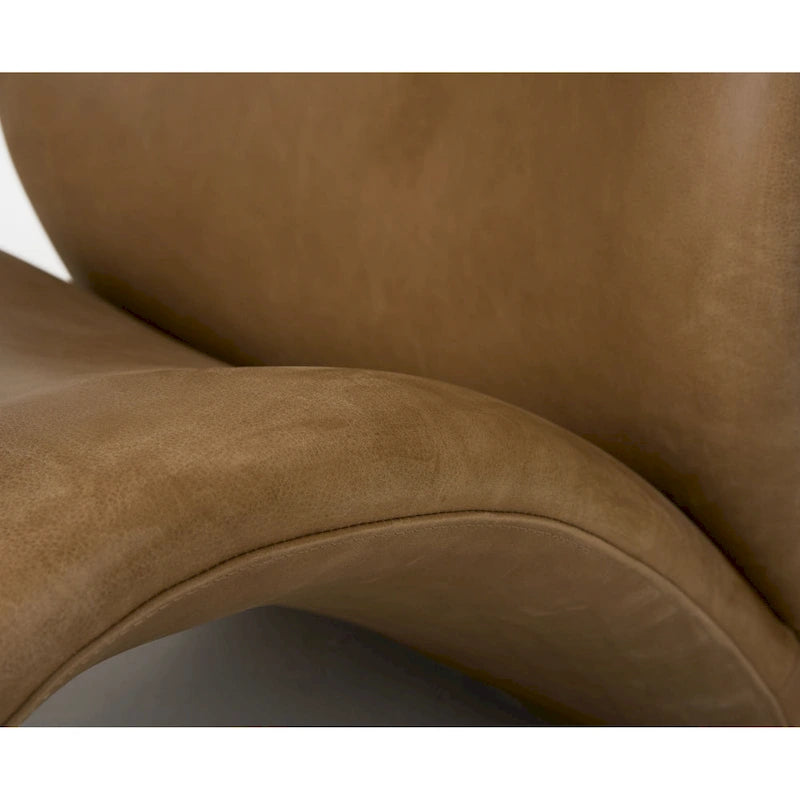 Fauteuil d'appoint moderne en cuir marron