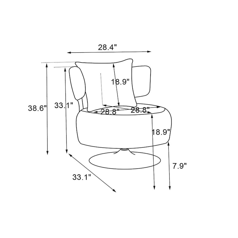 Fauteuil pivotant pour salon et chambre à coucher